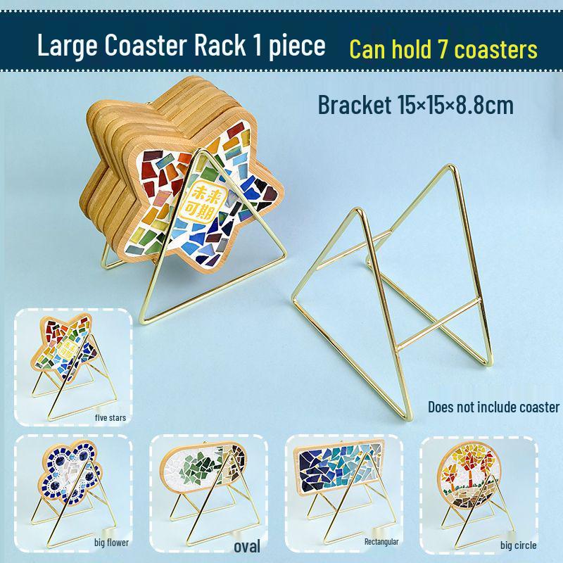 DIY Large Mosaic Coaster Kit: Creative Glass Sticker Pack for Adults & Kids