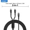 EAGET 2 in 1 QC4.0 lightning Charger Cable UsB fast Charging 100w Adapter Type C and lightning Charger Cable for iPhone,iPad,samsung