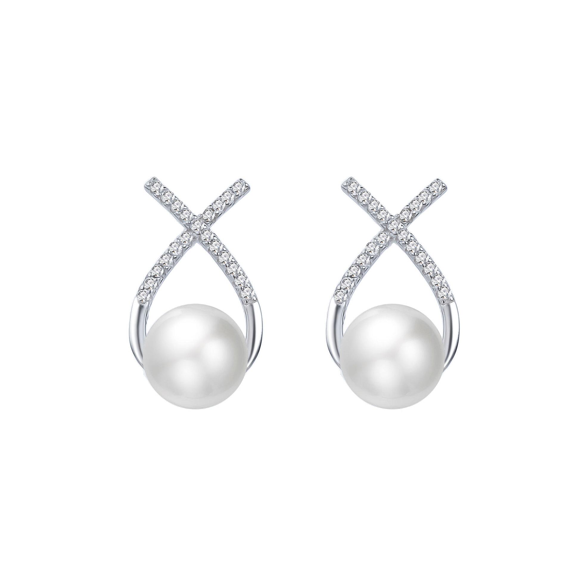 

Серьги-гвоздики с жемчугом и крестиком из серебра 925 пробы, легкие, роскошные, премиальные, темпераментные, французские серьги, изысканные серьги 925 Silver