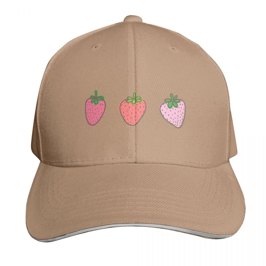 Cottage core aesthetic strawberry Baseball Cap black fashionable Anime Icon For Women Unisexs