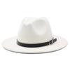 Women's Retro Panama Jazz Fedora with Leather Buckle for Autumn and Winter