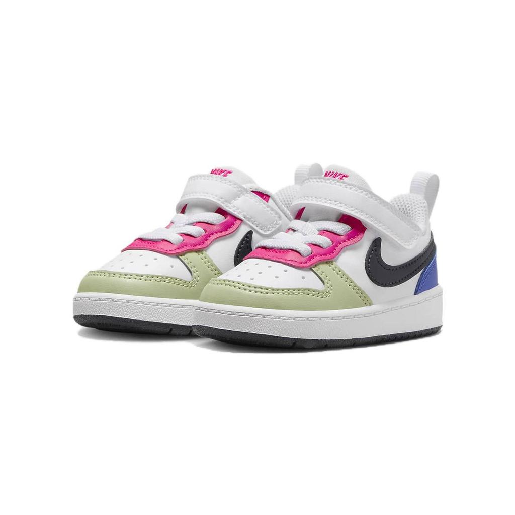 Nike Court Borough Low Recraft TD White Multi-Color Baby Sneakers Fierce-Pink Light-Ultramarine Dark-Obsidian DV5458-108