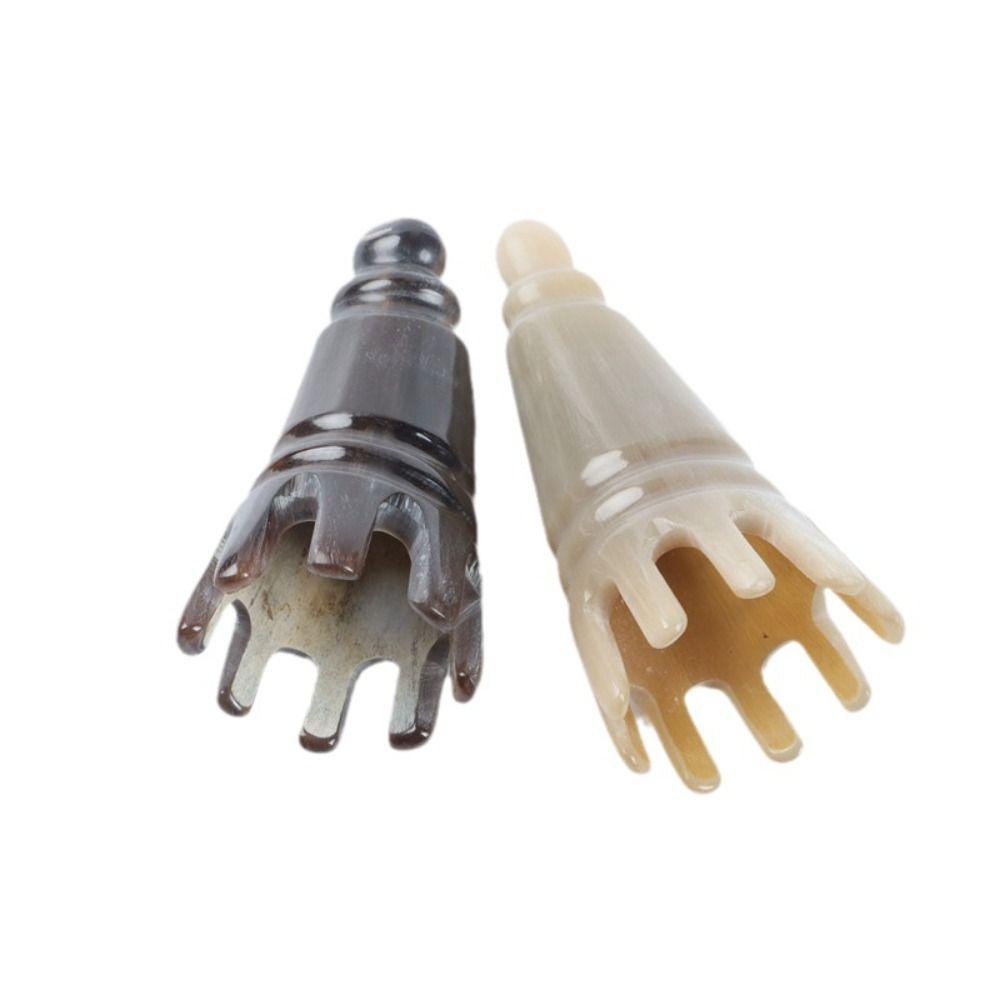 Scalp Massager Brush Ox Horn Massage Comb Scrapping Head Buffalo Horn Meridian Comb  Hair Wash