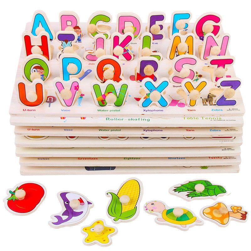 Premium Quality Wooden Animal Letter Puzzle For Early Learning Baby Kids Educational Toys