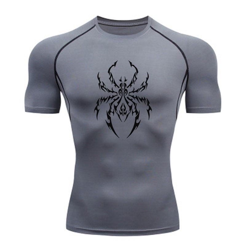 Men's Compression Athletic Workout T-Shirt, Tribal Spider Pa