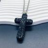 Rhinestones Embedded Clay Crucifix Hanging Charm For Cars Trucks SUVs And Indoor Decorative Use Hanging Pendant