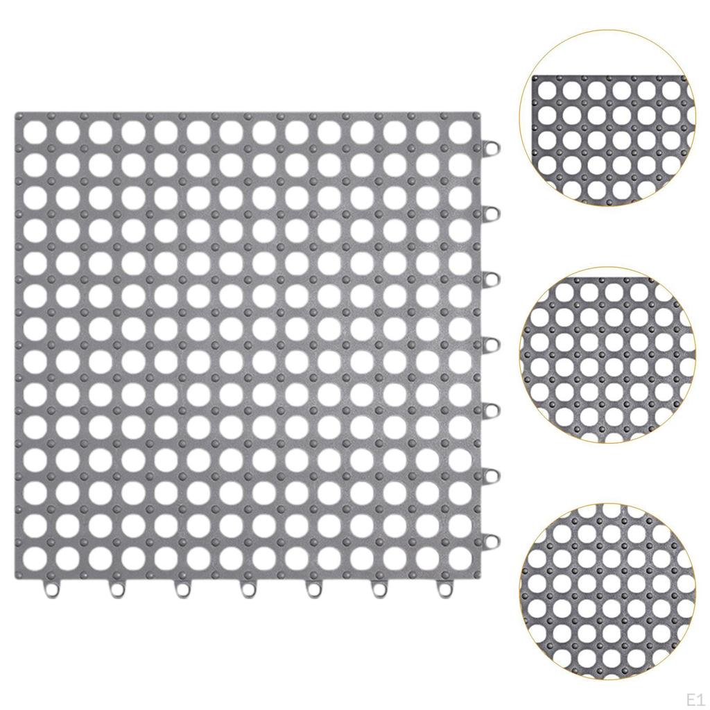 Bath Mat Carpet Splicing Cushion with Drain Hole for Deck, Patio, Kitchen, Balcony,