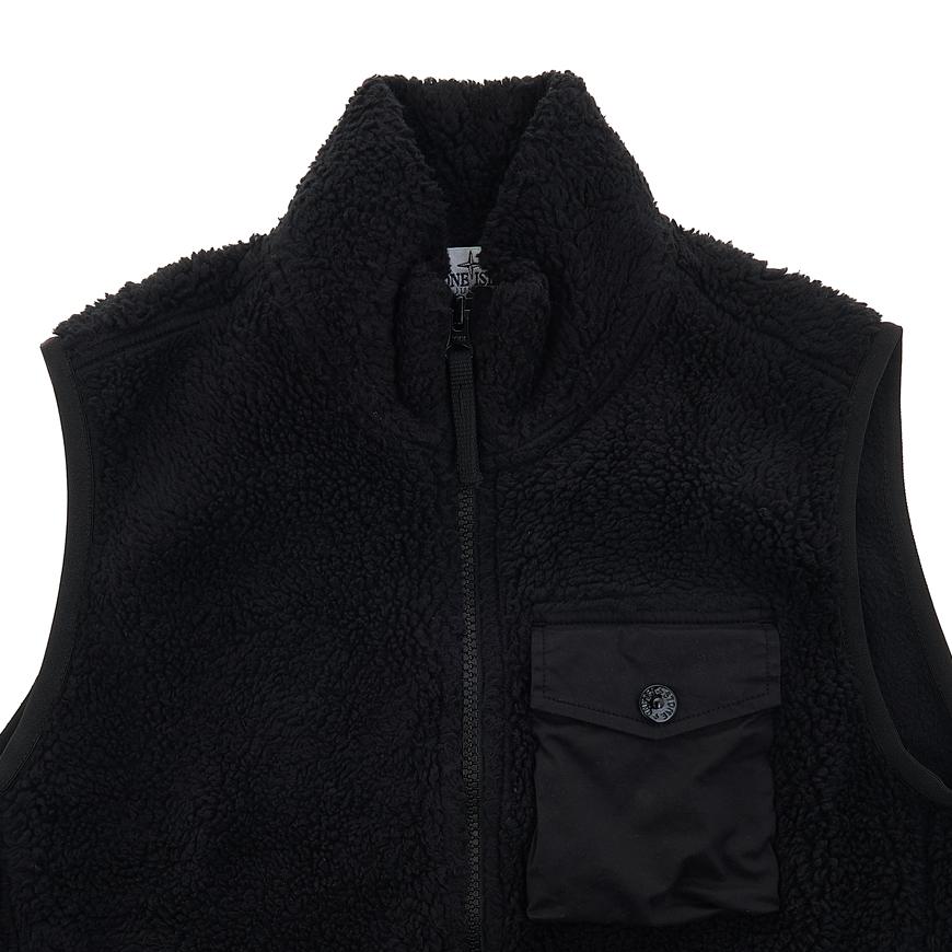 Stone Island Color Block Zip Vest With Chest Pocket Kids vests Black 771662043-V0029