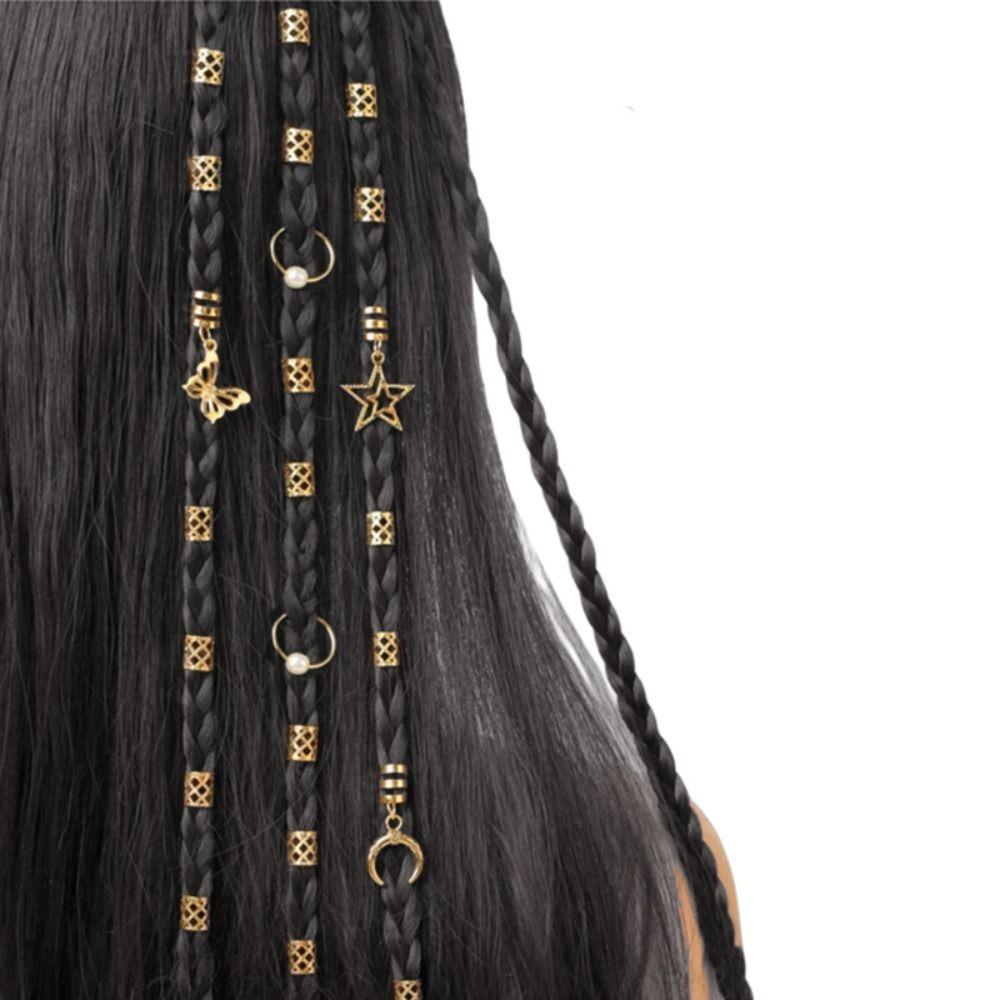 25pcs Dread Locks Dreadlocks Beads Hair Braiding Hair Braid Tubes Hollow Out Hair Ring  Decor