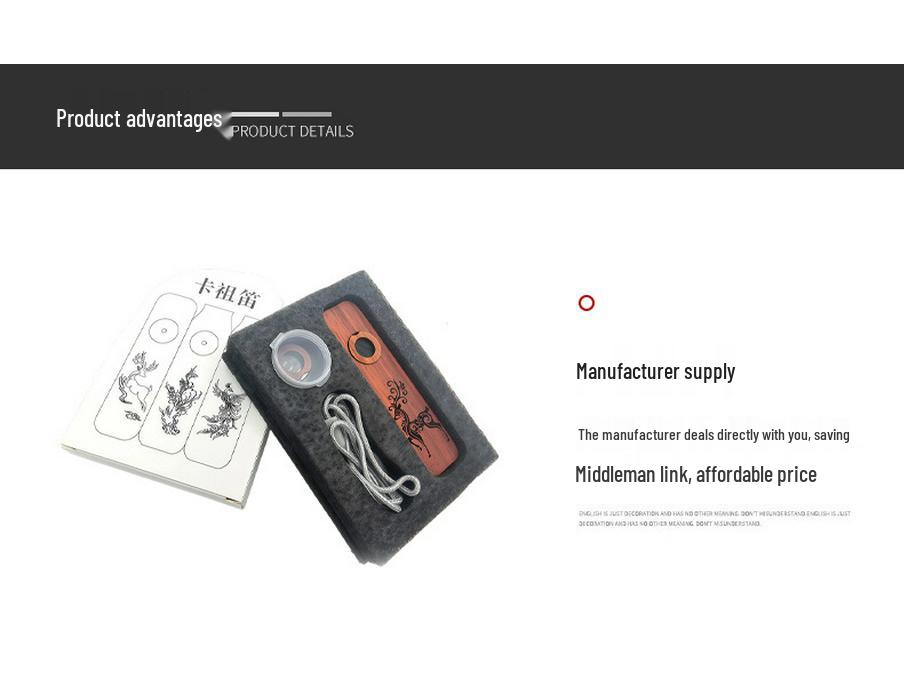 Profesionální výkonná kazoo flétna z masivního dřeva - Nevyžaduje učení