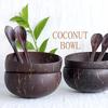 Natural Coconut Bowl Wooden Handmade Coconut Bowl Dinnerware Set Handmade Spoon for Desserts Fruit Salad Kitchen Utensils