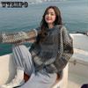 WTEMPO Weiche Damen Herbst- und Winter- Neue Karomuster Retro Y2K Lockere Lässige High-End Temperamentvolle Pullover