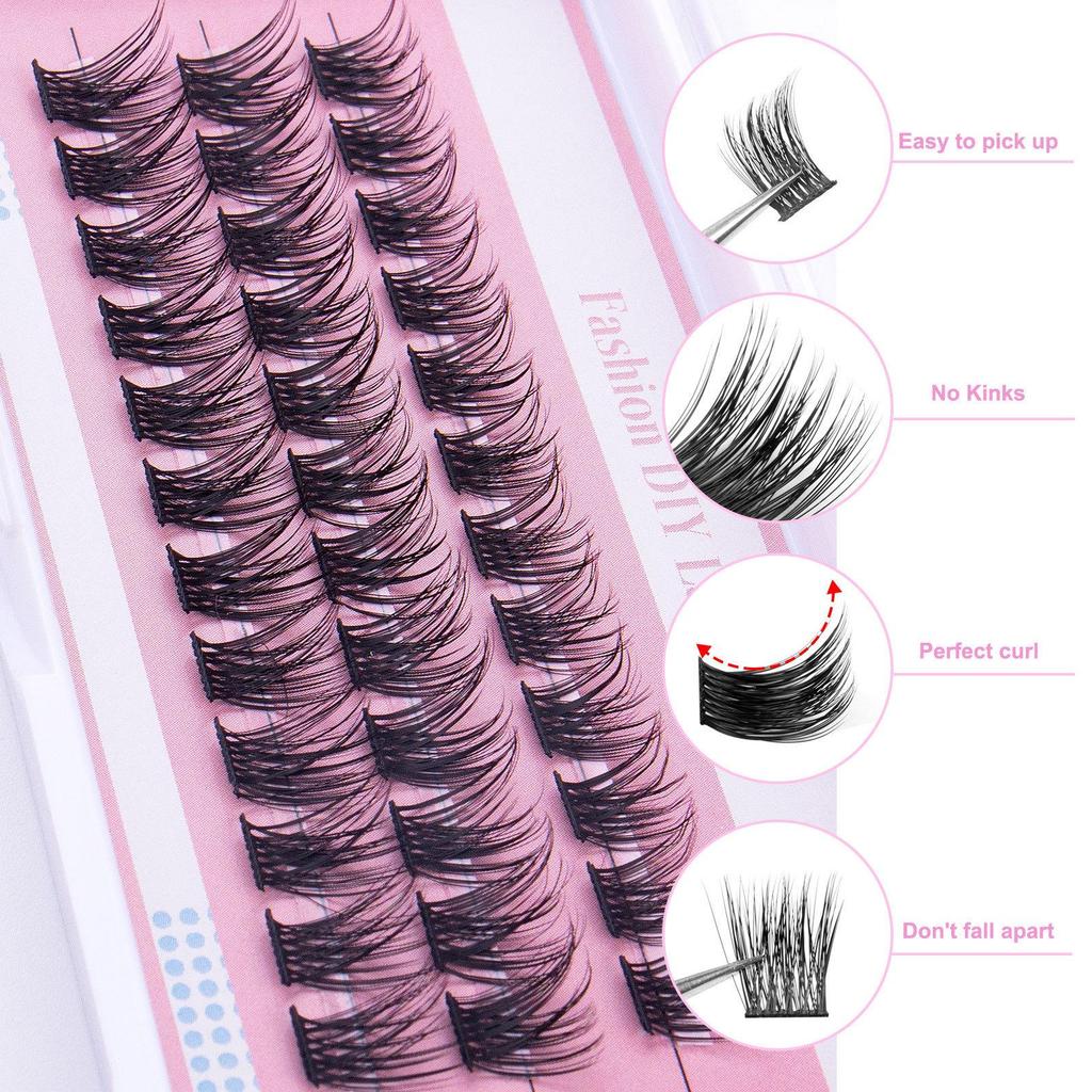 European & American DIY Cluster Faux Eyelashes - Dense & Natural-Looking