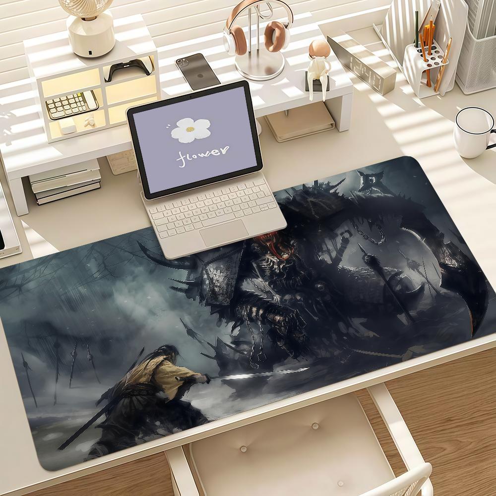 Japanese Samurai Mouse Pad Anti Slip Rubber Edge Locked Thickened Laptop Gaming Desk Mat
