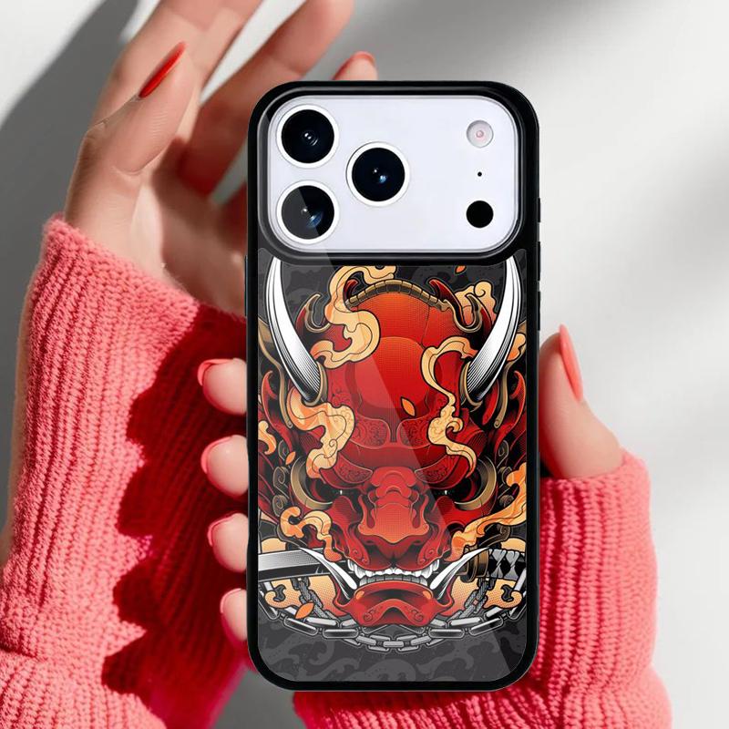 Oni Hannya Dämonenmaske Handyhülle für iPhone 17 Air 16e 15 14 13 Pro Max Rückabdeckung für 12 11 Pro Hülle