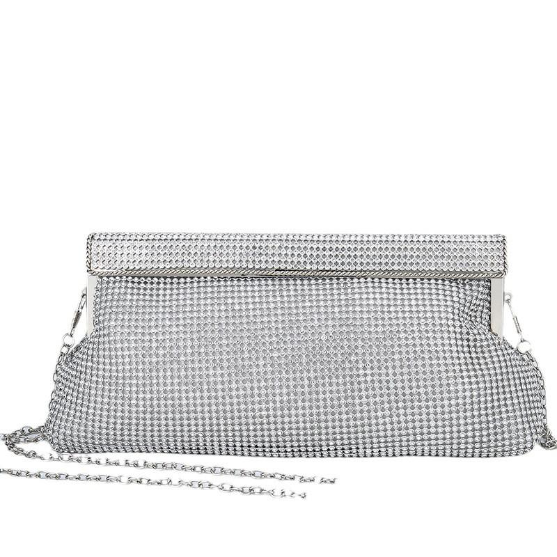 Women New Diamond Evening Clutch Bag Fashion Brand Ladies Wedding Party Pouch Wallet Chain Shoulder Crossbody Clip Bag