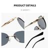 Frameless Cut-Edge Sunglasses, Trendy Metal Spring-Clip Women's Sunglasses