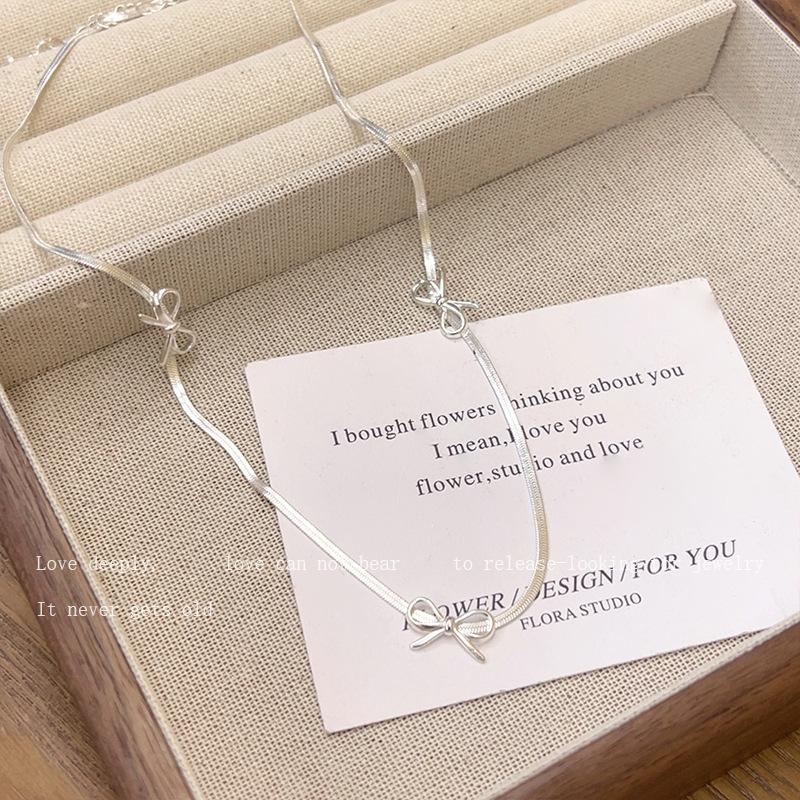 Bow Necklace Female Niche Design High-end Exquisite Collarbone Chain Jewelry