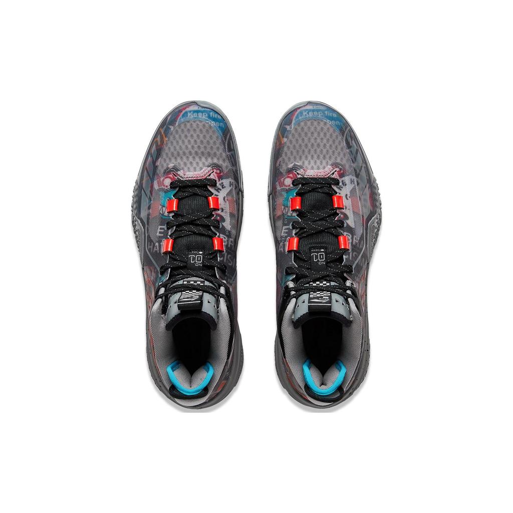 Li Ning Jie Ao Basketballschuhe Herren Mittelhoch Grau/Schwarz ABFT035-3