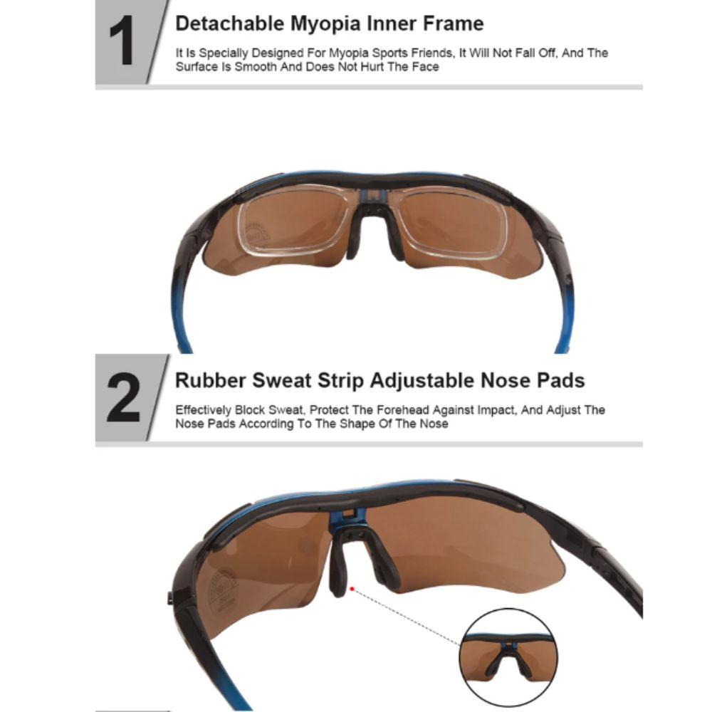 1Set Windproof Cycling Glass Set Dustproof Outdoor Sport Protective Glasses Set Riding