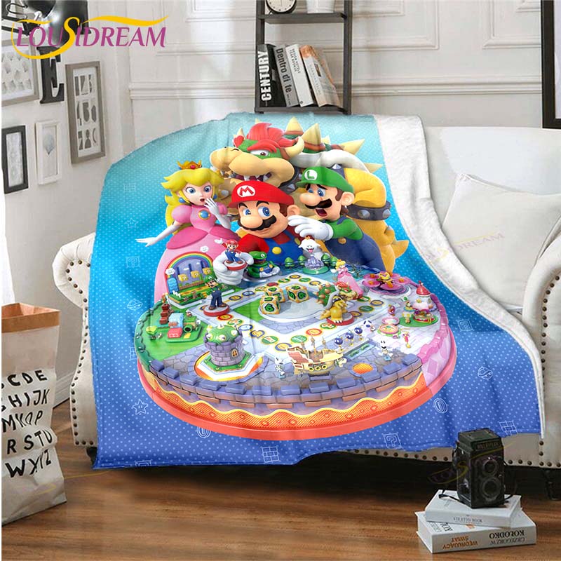 Mario Bros Blanket High Quality Flannel Warm Soft Plush on The Sofa Bed Blanket Suitable for Air Conditioning Blanket
