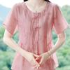 Women's Pleated Waist Short Sleeve Top