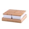 Qianxing Ceramic Divided Snack Platter Set with Bamboo Lid