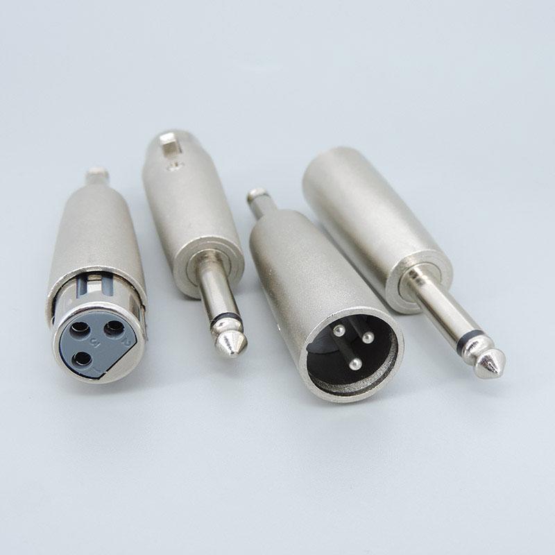 Microphone Adapter 6.35mm 6.5 Mono To XLR 3 Pin Male Female Connnector Converter 6.5mm Audio Male Plug Power Plug Socket A1