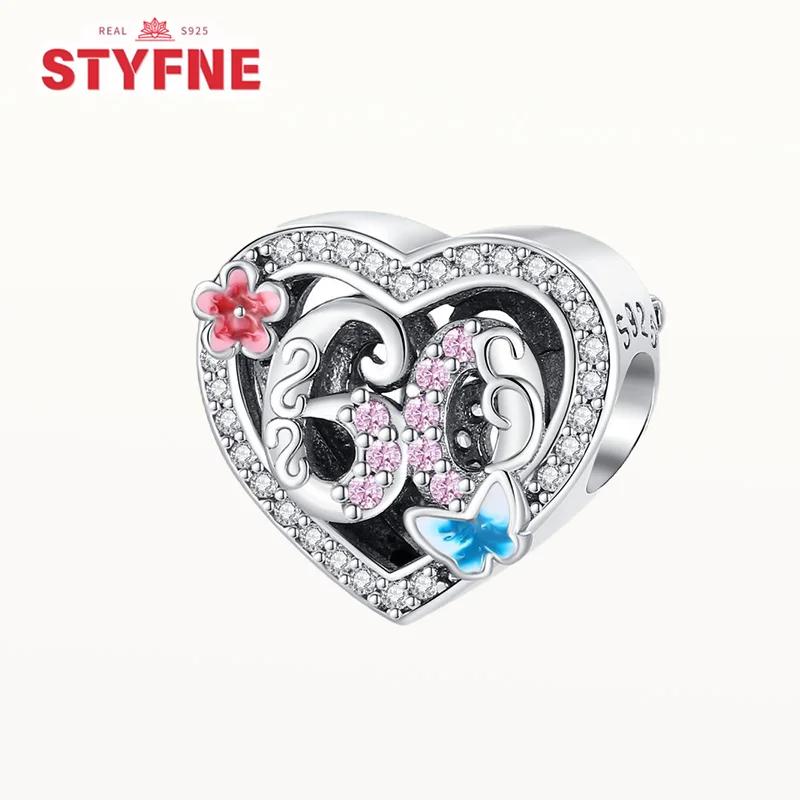 Copper Happy Birthday Charms Love Numbers Celebration Anniversary Serie Beads For Women Diy Original Bracelet Jewelry Gift