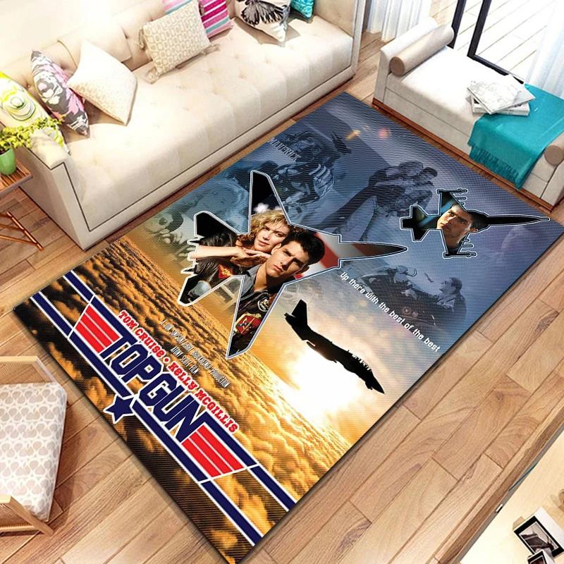 Classic Movie Top Gun Sign Tom Cruise Carpet Rug for Home Living Room Bedroom Sofa Doormat Decor,kid Area Rug Non-slip Floor Mat