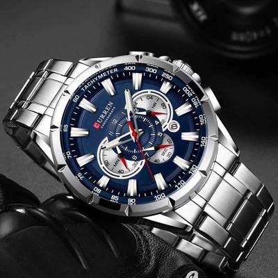 Waterproof Sport Wrist Watch Stainless Steel Mens Watches Luxury Chronograph Quartz Watch