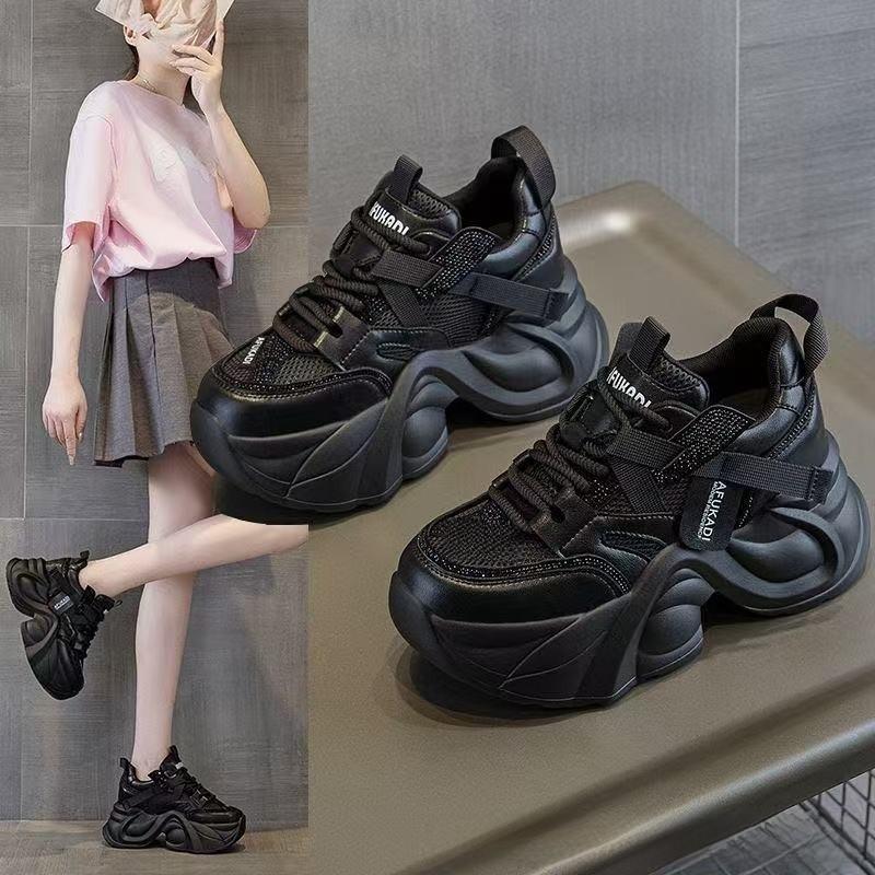 Shoe Platform Sneakers With Breathable Leather For Women Summer Casual Comfort