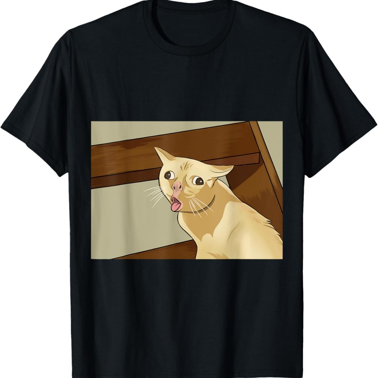 Funny Cat Gagging Meme T-Shirt S
