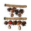 Parrot Stand Chewing Pine Balls Grinding Paw Natural Wood Hemp Rope Weaving Perch Stand Bird Climbing Toy