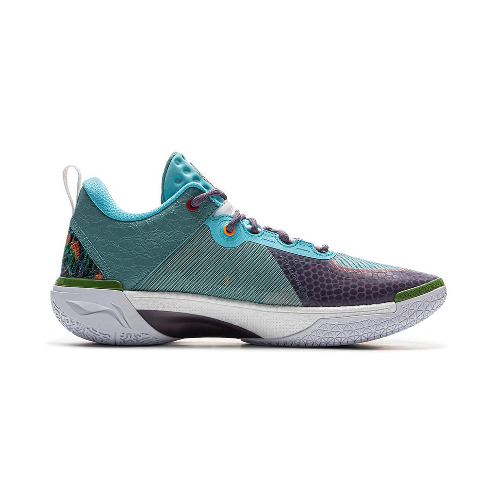 Li Ning Wade Shadow 6 Niedrige Basketballschuhe Herren Blau Grün ABPV021-5