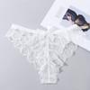 1PC Women Thong Sexy Panties Hollow Bow Panties Lace Flowers G String Ladies Breathable Transparent Black And White Briefs