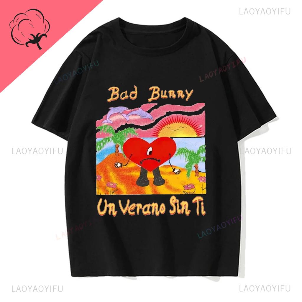 Un Verano Sin Ti Bad Bunny Tu No Eresyythkg Printed Pure Breathable and Summer Shortsleev Casual Oneck Comfortable Men Tshirt