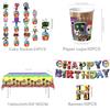 Dandys World Kids Birthday Party Kit With Table Cover Plates Cups And Flags For Festive Decor