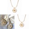 Vintage Copper Locking Necklace For Women With Geometric Pendant And Stones