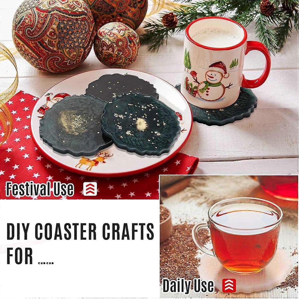 20 Pcs Silicone Agate Coaster Resin Casting Making Mold,Coaster Epoxy Molds Craft DIY, Home Decoration