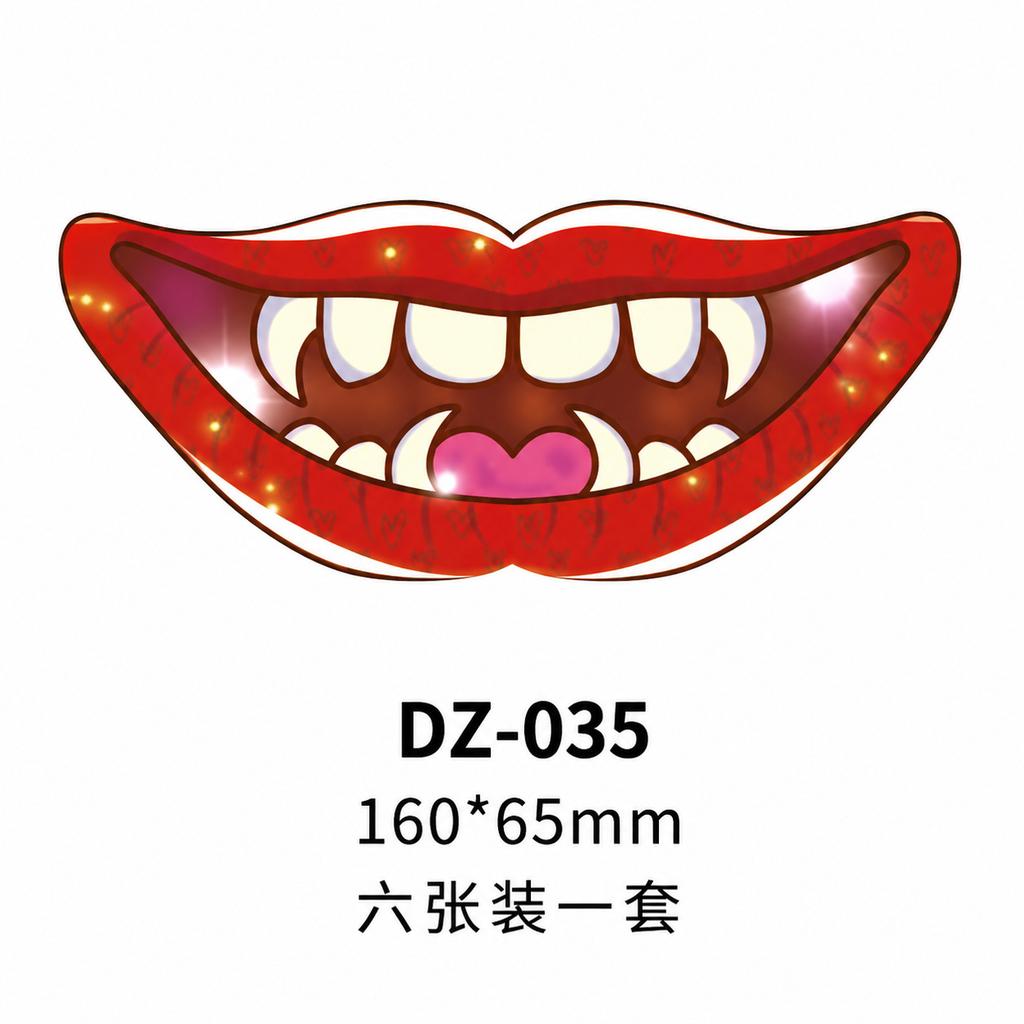 Halloween Mouth Temporary Tattoo Stickers, Vampire Lip Face Stickers for Halloween Party Makeup Decor