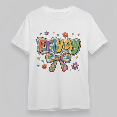 Women's Plus Size Trend Classic T-Shirt Colorful Fryay Typo Weekend Vibe Tee USA