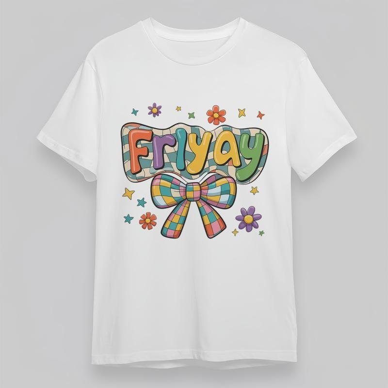 

Women s Plus Size Trend Classic T-Shirt Colorful Fryay Typo Weekend Vibe Tee USA XL