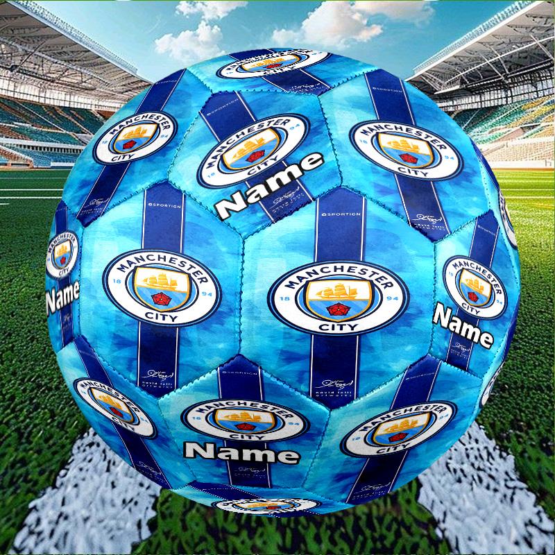 Individueller Name Personalisierter Manchester City FC-A Druck Größe 5 Fußball Training & Spiel Fußball, für Team, Kicken, Geschenk für Fußball-Enthusiasten
