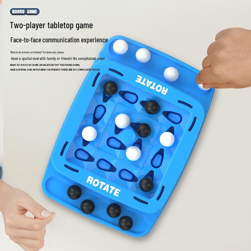 Interactive Parent-Child Rotating Chess Puzzle: Two-Player Four-in-a-Row Game