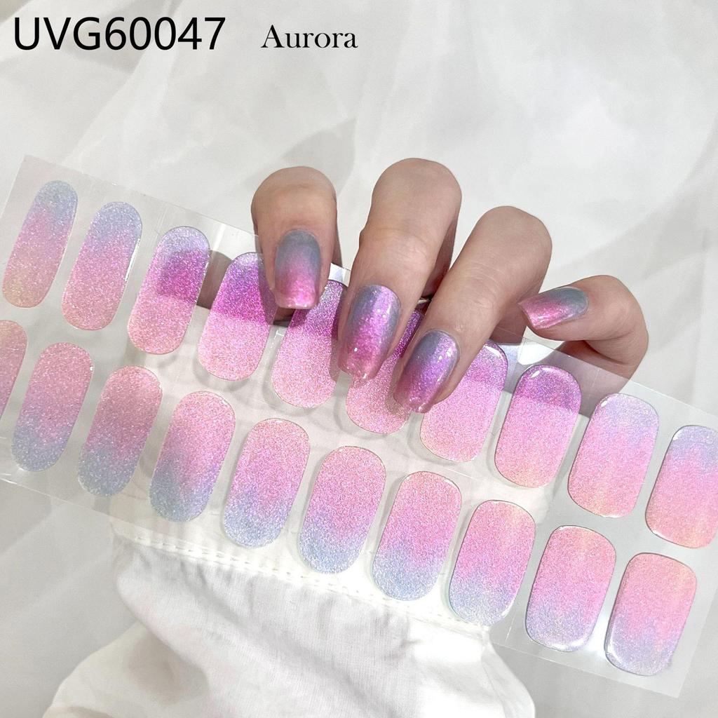 Transparent Nude UV Gel Nail Art Stickers: Semi-Cured, Semi-Baked Manicure Sheets