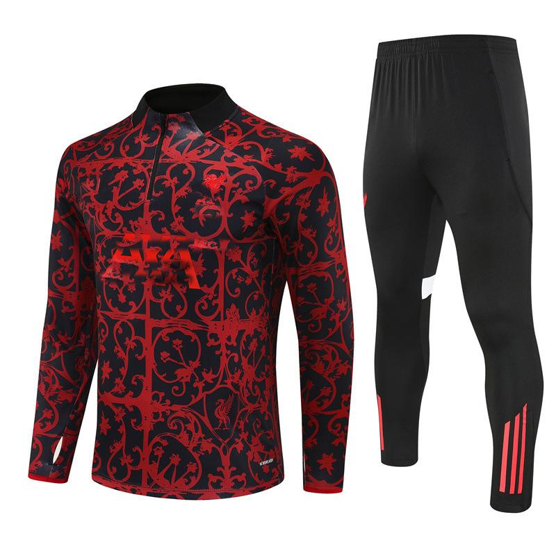 Halbzip Bestickter Fußball Trainingsanzug Set Arsenal Barcelona Real Madrid Camouflage Fußballanzug