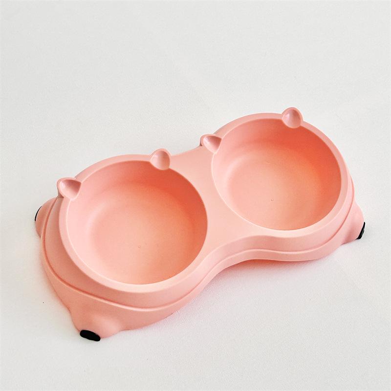 

Нескользящая двойная миска для домашних животных: Цветная нержавеющая сталь Macaron для еды и воды