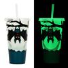 1PC 720ml Halloween Print Plastic Luminous Straw Cup Juice Milk Tea Coffee Cups for Party Supplies Funny Straw Cup Kitchen Drink