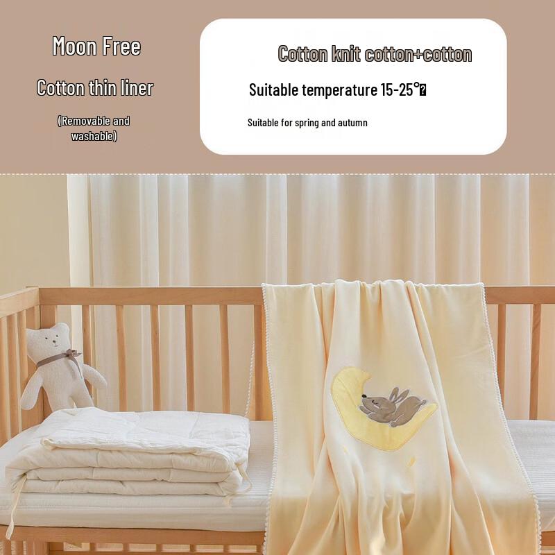 mling Moon Rabbit All-Season Cotton Baby Quilt